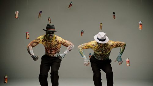 Bodypaint danse musique duo