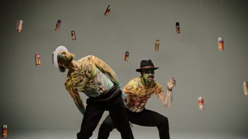 Bodypaint danse musique duo