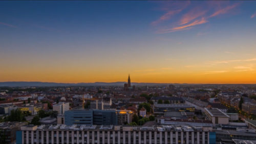 Strasbourg ville drone cathédrale